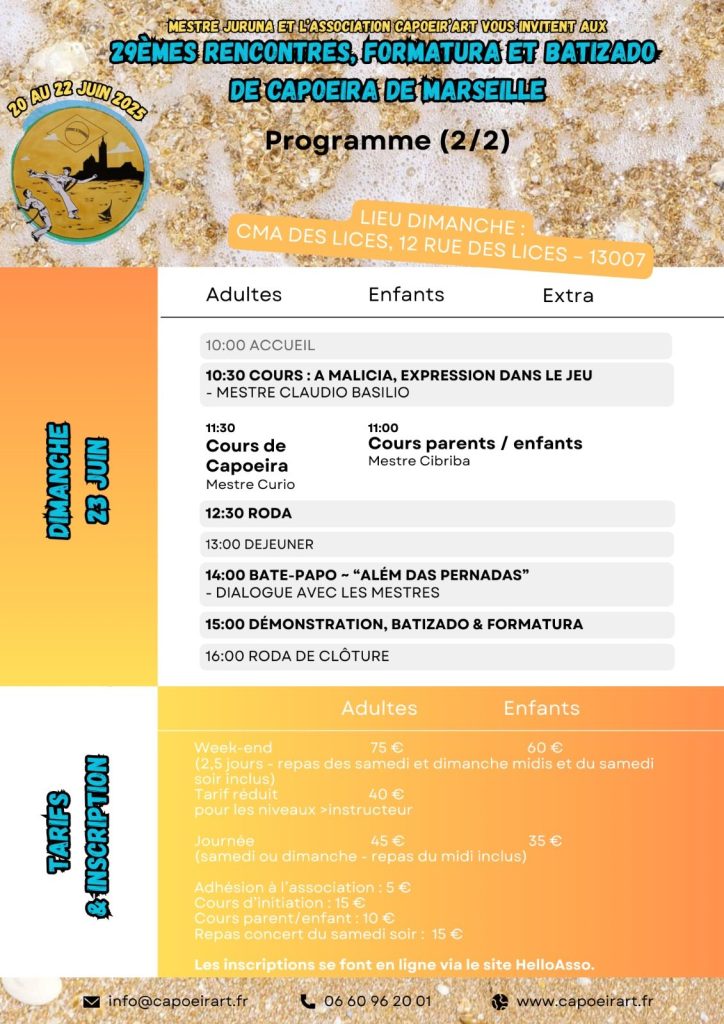 Programme dimanche & tarifs